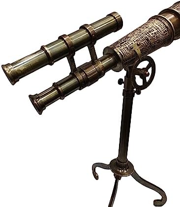 Vintage Antique Brass Telescope with Brass Tripod Stand