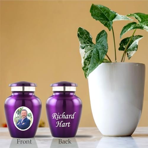 Personalized Photo Cremation Urns for Adult Ashes - Decorative Keepsakes for Human Remains