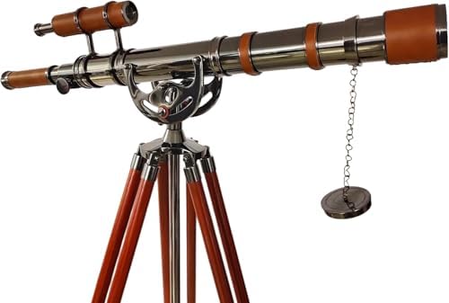 Antique Brass Telescope With Shiny Black Chrome Finish
