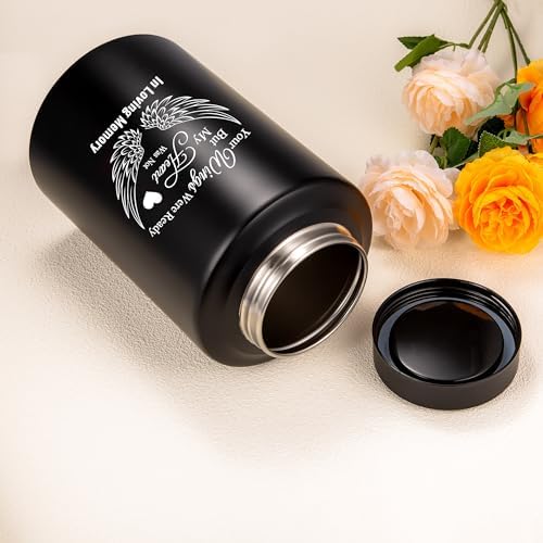 Large Urns for Human Ashes 220 lbs Black Angel Wings Decorative Urns