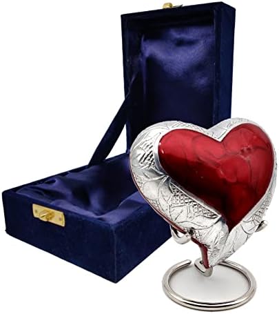 RED Heart Keepsake Urn - Mini Cremation Urn for Ashes