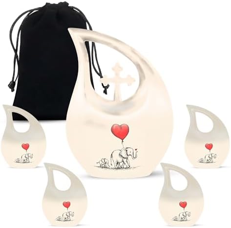 Elephant Family Combo Urns for Adult Ashes Unique Decorative Cremation Urns for Men and Women