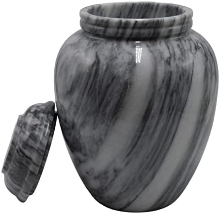 Elliptical Decorative Marble Urn - Luxury Keepsake for Ashes