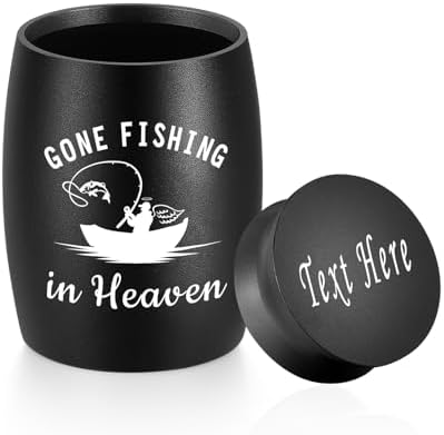 SOITIS Customized Small Urns for Human Ashes - 276 Inches Black Aluminum Urn with Secure Lid