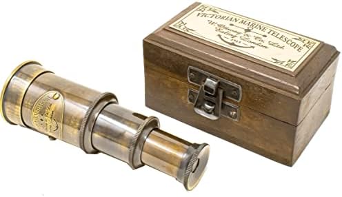 FYNJREX Pirate Telescope with Wooden Box