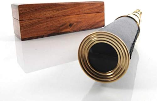 HomeRoots 15 X 15 X 15 Handheld Telescope in Wood Box