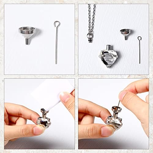 MTLEE 3 Piece Cremation Urn Necklace Set