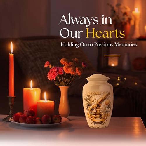 Telescope Urn for Ashes - 10 Inch White Memorial Decor