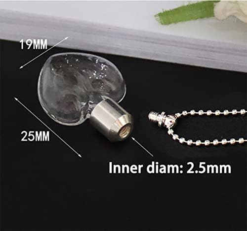 2pcs Heart Shaped Urn Necklace for Ashes Perfume Crystal Memorial Keepsake Pendant