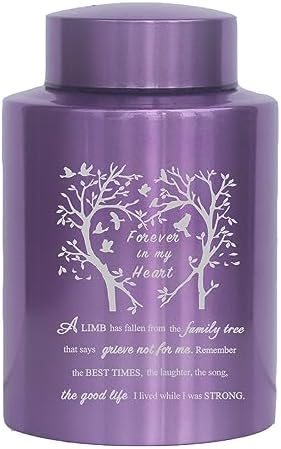 Purple 6 Inch Stainless Steel Urn for Ashes Keepsake