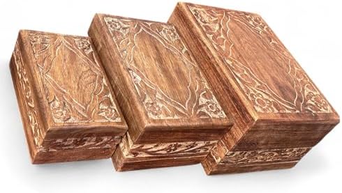 WoodGraphs Svaavs Handcrafted Engraved Wooden Urn Box Small Size