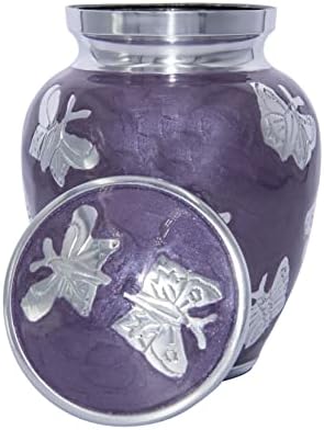 Purple Butterfly Medium Cremation Urn for Human Pets Infants