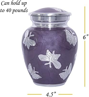 Purple Butterfly Medium Cremation Urn for Human Pets Infants