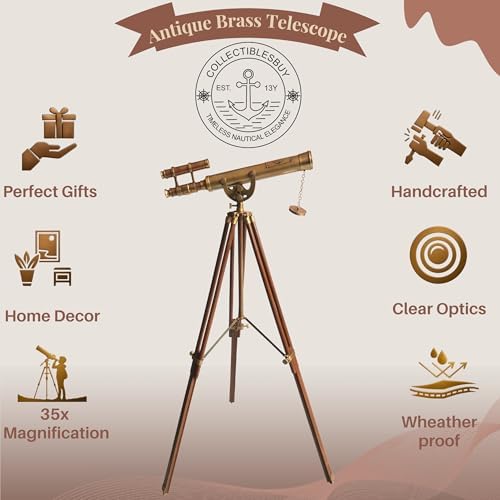 Victorian Marine Antique Brass Telescope Floor Stand