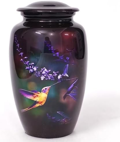 Midnight Purple Hummingbird Cremation Urn for Adults