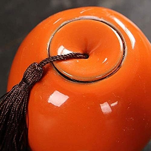 Small Apple Shape Ceramic Sealed Urn for Pet Ashes Red