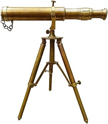 Vintage Antique Brass Telescope with Tripod Stand