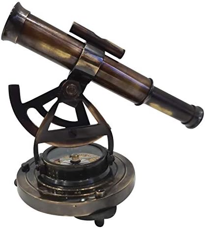 Antique Brass Theodolite Compass Decor Display