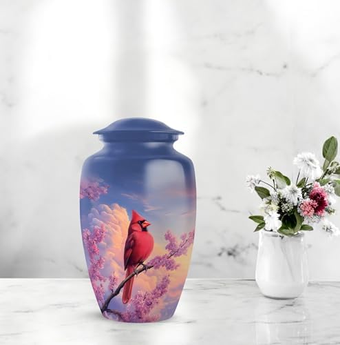 Yatskia Purple Cardinal Bird Cremation Urn for Adult Ashes