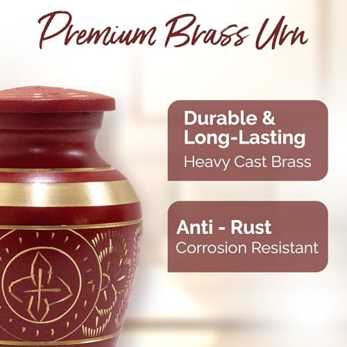 Small Urns for Human Ashes Keepsake - Red Color