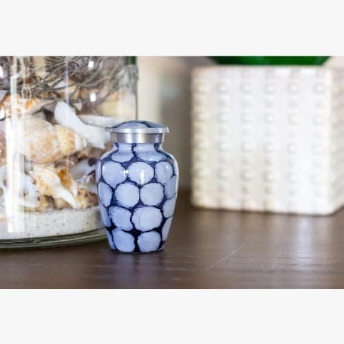 Purple and Black Mini Urn for Human Ashes - Keepsake Urn with Blue Velvet Bag