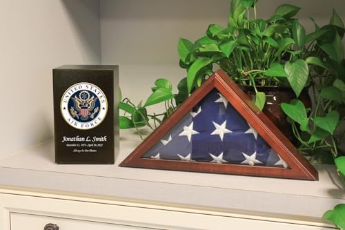 Navy Veteran Cremation Urn with Pewter Medallion