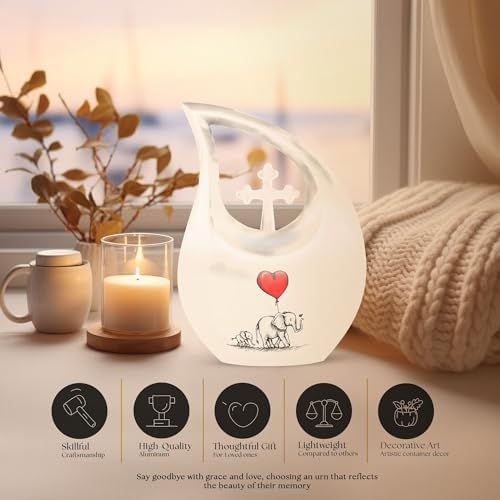 Elephant Family Combo Urns for Adult Ashes Unique Decorative Cremation Urns for Men and Women