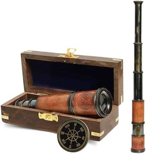 Vintage Brass Telescope with Leather Wrap by Dollond London