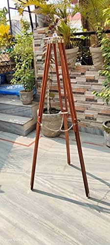 Vintage Ship Tripod Telescope Brass Nickel Decor
