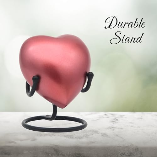Heart Urn for Human Ashes Small Heart-Shaped Keepsake with Stand
