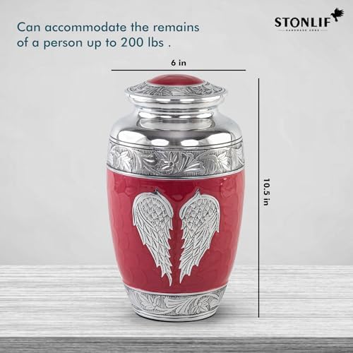 Angel Wings Cremation Urn for Human Ashes - Large Pink Urn
