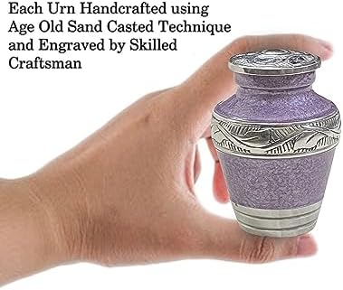 BOLD DIVINE Purple Textured Cremation Urn Velvet Bag Funnel Included