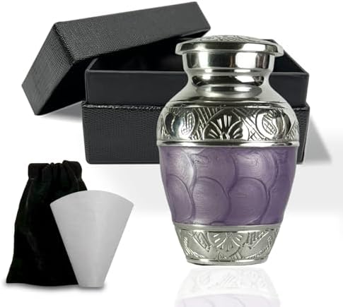 Small Urn for Human Ashes Keepsake Mini Purple Urn