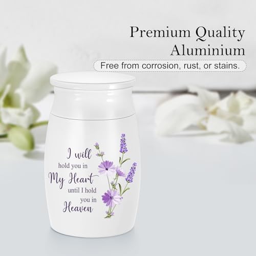 Mini White Urn for Human Ashes 3 Inch Cremation Keepsake
