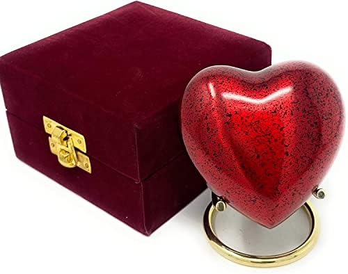 Personalized Urn for Ashes with Red Heart Design