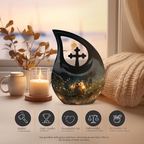 Owl Urn Combo - 1 Large 4 Keepsake Urns for Human Ashes