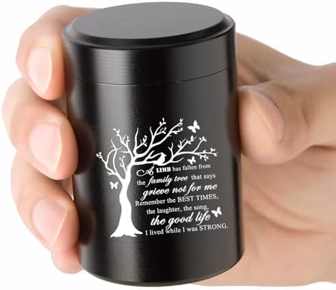 Aluminum Mini Urn for Ashes - Tree of Life Design