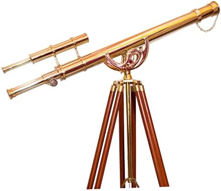 Nautical Brass Double Barrel Telescope for Home Decor