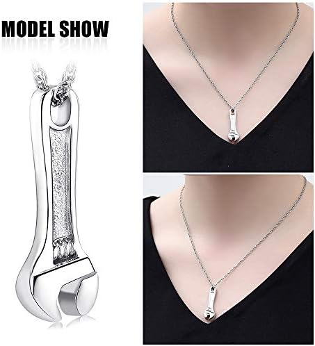 Wrench Urn Necklace for Ashes Stainless Steel