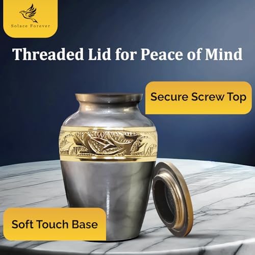 Solace Forever Small Urn for Ashes - Gray Mini Urn