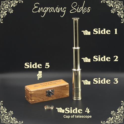 Personalized Brass Telescope - Vintage Nautical Spyglass with Custom Engraving