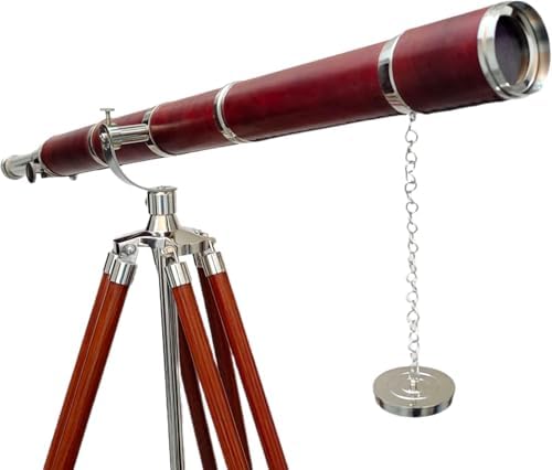 Vintage Maritime Anchor Master Telescope with Brass Nickel Chrome Finish