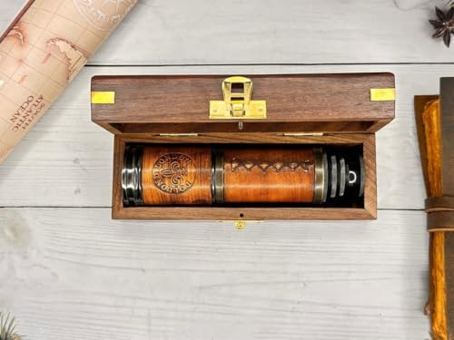 Personalized Engraved Telescope for Husband Nautical Spy Glass with 25X Magnification