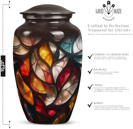 Luminous Elegance Large Velvet Urn for Human Ashes
