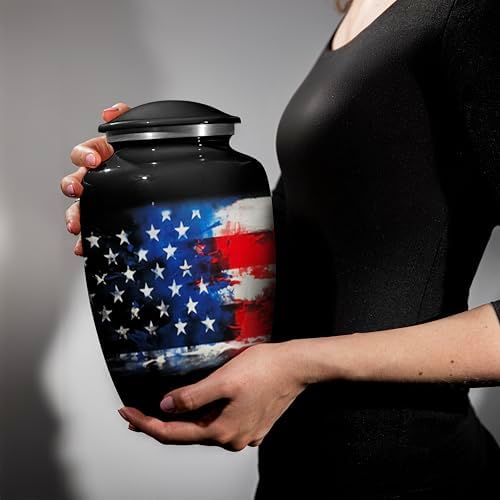 Military Urn for Human Ashes - American Flag Cremation Urn Made in USA