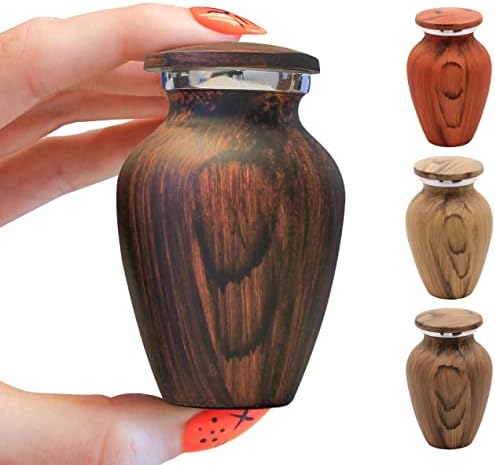 Walnut Wood Keepsake Cremation Urn - 3 Cubic Inch Capacity