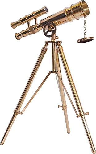 Nautical Handmade Brass Telescope with Tripod Stand