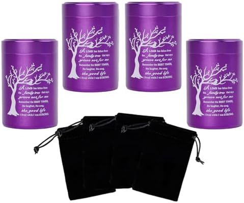 Small Urns for Ashes Set of 4 Purple 27 Inch High