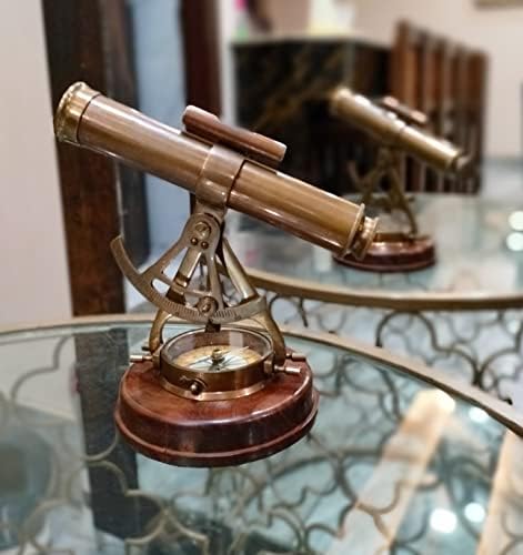 Nautical Brass Theodolite Telescope with Compass