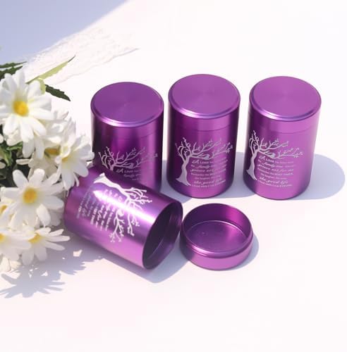 Small Urns for Ashes Set of 4 Purple 27 Inch High